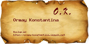 Ormay Konstantina névjegykártya